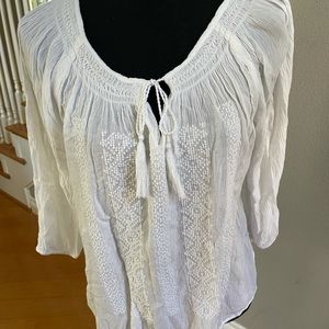 FOREVER 21 Boho Chic White top